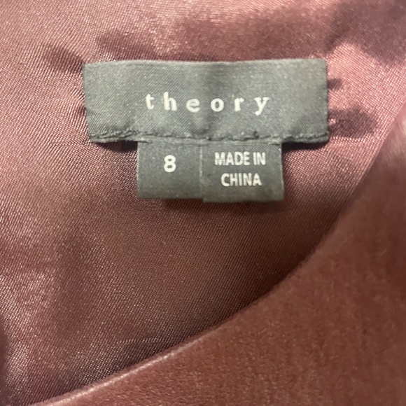 THEORY BURGUNDY LAMB LEATHER FRAYLAN DRESS ZIPPERS EUC - Picture 8 of 14